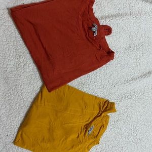 Charlotte Russe 2pc Warm Color Short Sleeve Tee